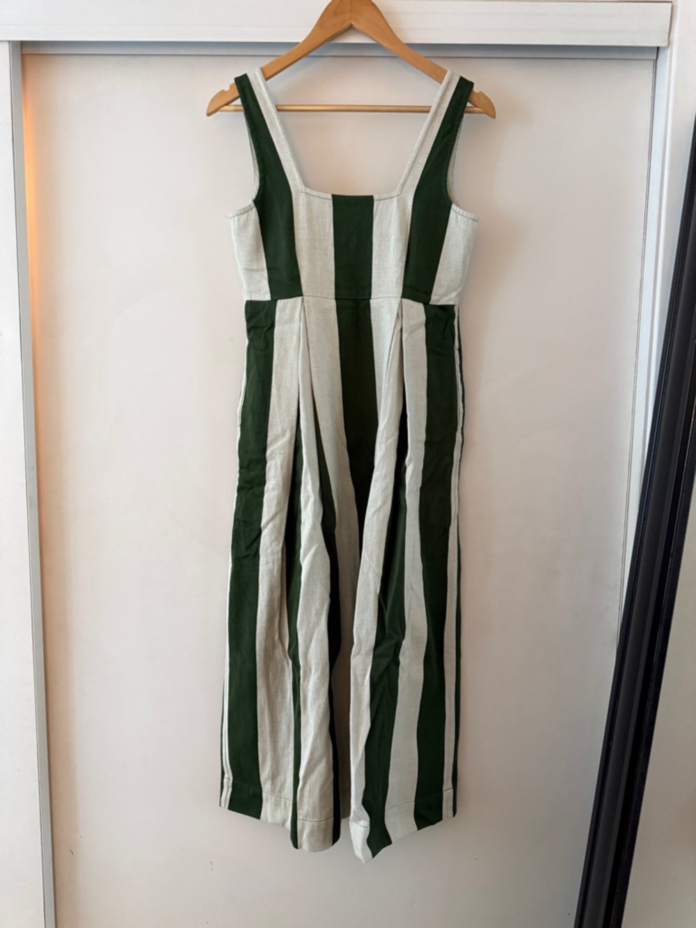 Ace & Jig Green and Cream Striped Midi Dress